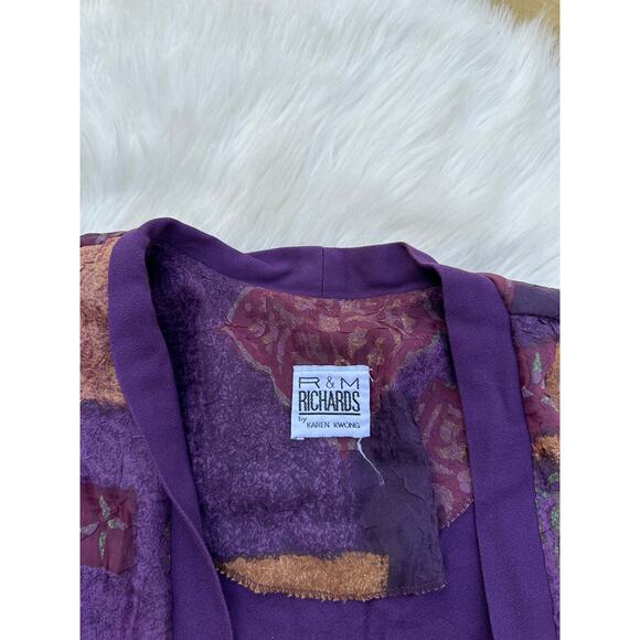 Vintage Whimsigoth Patchwork Purple Shirt Top Layered Cardigan - Picture 5 of 8